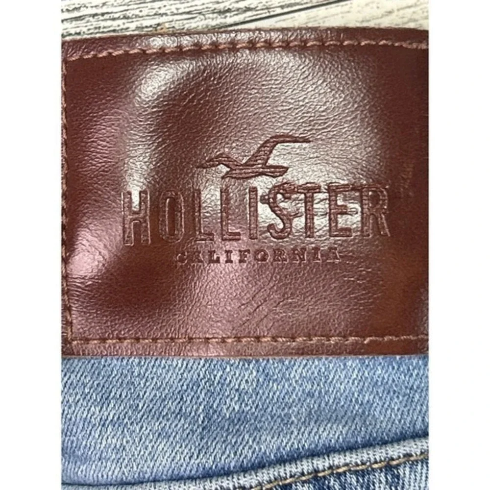 Hollister 33x32‎ Mens Slim Straight Epic Flex Distressed Ripped Blue Jeans
